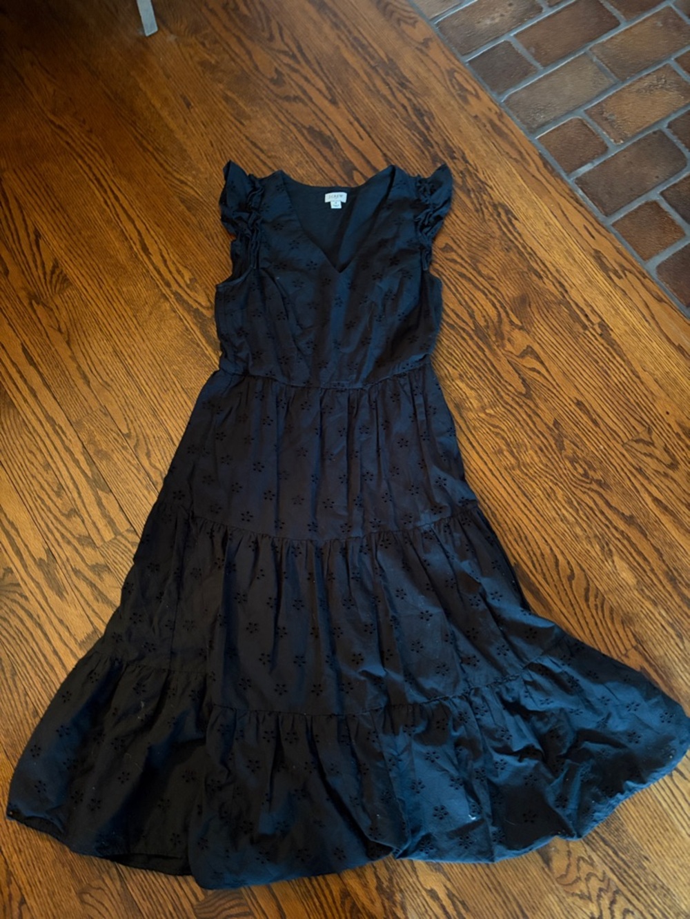 J. Crew Black Eyelet Maxi Dress